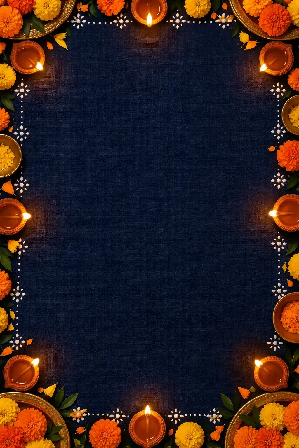 A Diwali greeting from Kaapi Club in Hindi, framed by diyas and marigolds